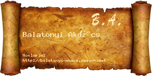 Balatonyi Akács névjegykártya
